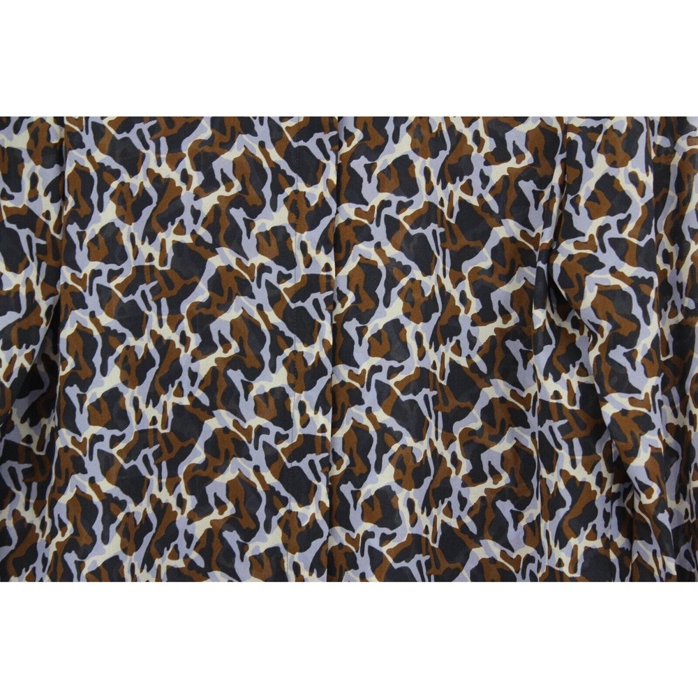 Theory Silk Shirt Womens Small Classic Straight Button‎ Up Shirt Blue Brown - Picture 3 of 9